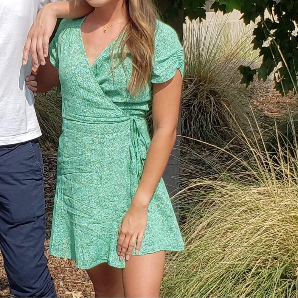 & other stories green floral dress